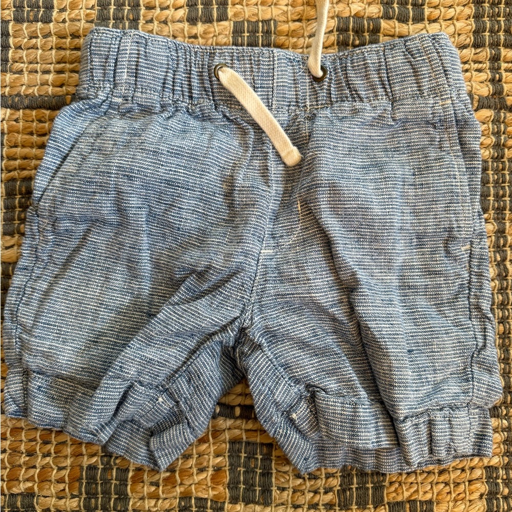 Crewcuts Blue linen blend boys striped Shorts size 6
